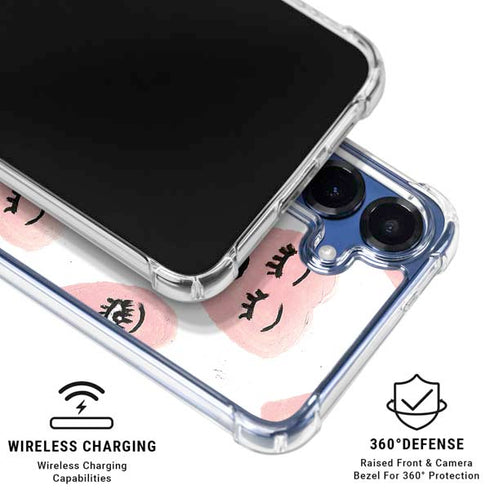 Bouffants and Broken Hearts Winking Hearts Galaxy S25 Clear Case